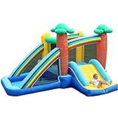 Bouncy Castle, Outdoor Bouncy Castle Kids Bouncy Jumping Castle Large Inflatable Water Park with Blower Slide and Trampoline