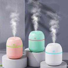 2 st/set (aromaterapidiffusor + aromaterapiolja), 220 ml USB-bärbar leende ansiktsaromadiffusor luftfuktare, 10 ml olika dofter aromaterapiolja, lämpl - Multifärgad (Multi-size)