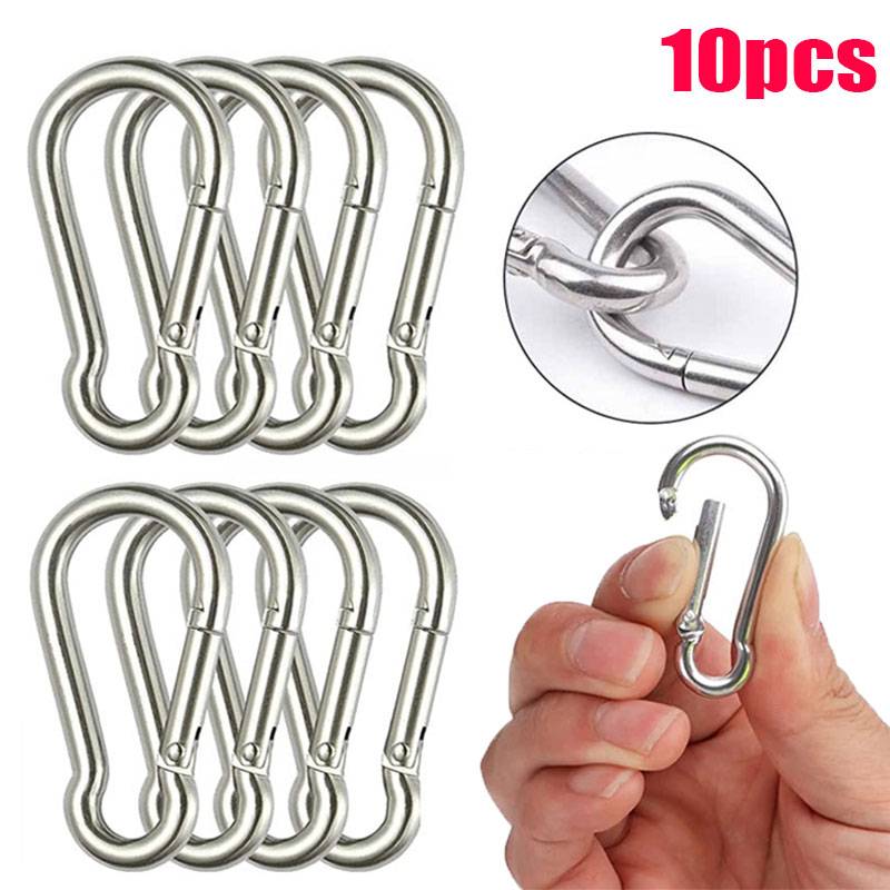 10 st mini karbinhakar legering fjäder karbinhake karbinhakar karbinhake nyckelring utomhus camping klättring vandring d-ring spännen