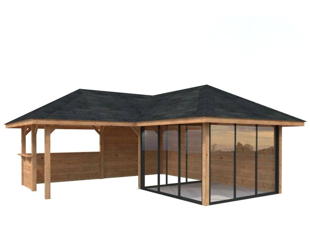 Havehus m/overdækning, Bianca 210, 24,9 m², brun
