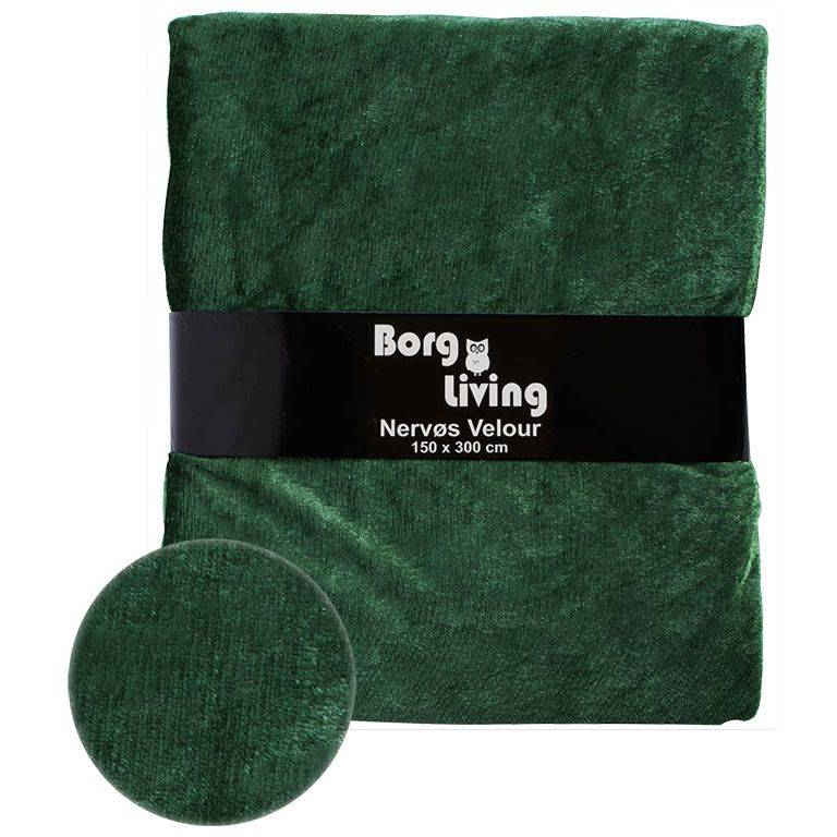 Grøn velour dug - 9 meter dug - Nervøs velour - Blødt velour stof til borddug - Pakker med 3 meter