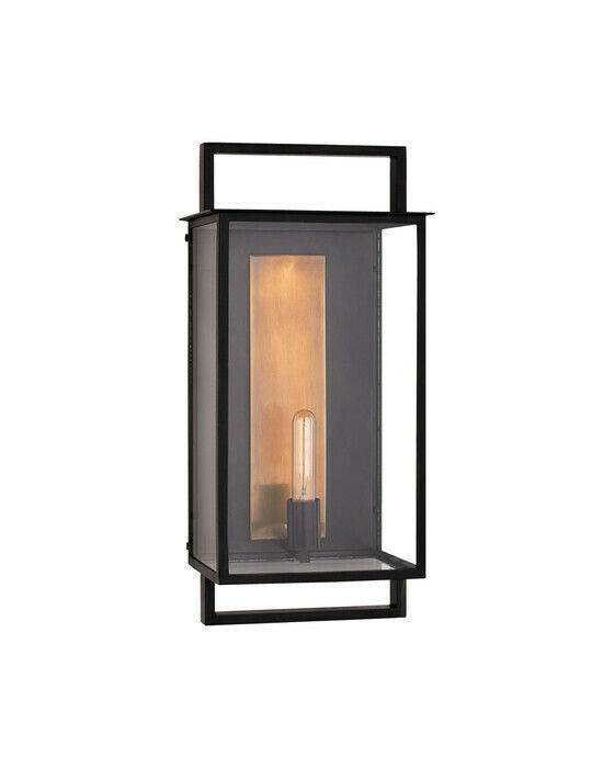 Visual Comfort Halle vägglampa Aged Iron L - Grå / Silver (H58.4cm x B25.4cm)