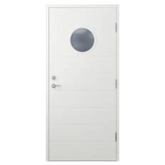 Ytterdörr Patricia - med runt fönster 7x21 Vänsterhängd Cotswoldglas Vit NCS S0502-Y