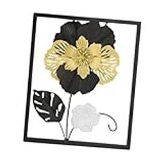 modern home decor Guldblommig väggkonst Svarta blommor Väggkonst Inomhusmatsal Modern dekoration Minimalistisk linje Dorm Väggdekor, S svart ram gifts for couples