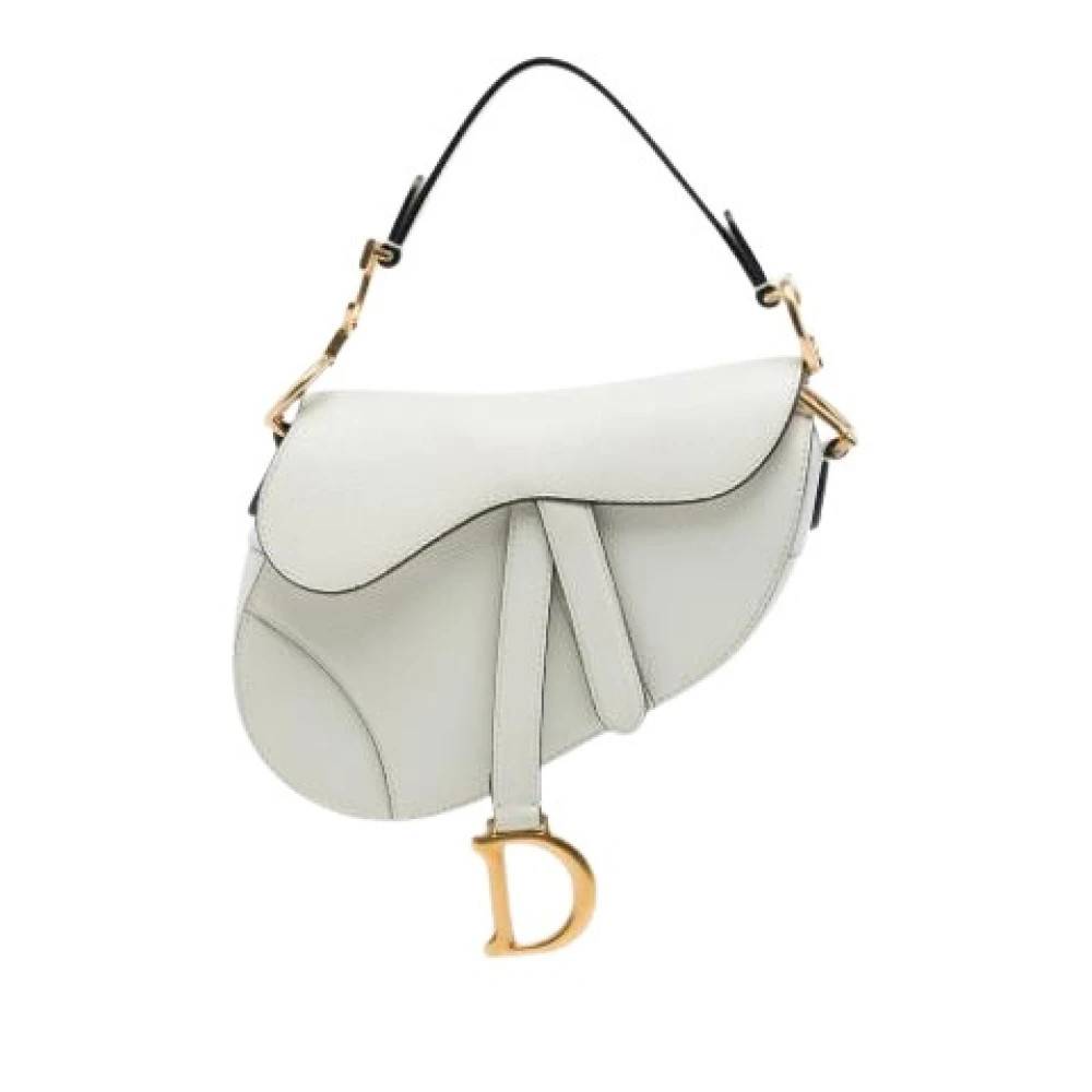 Dior Vintage Pre-owned Saddle Bag - Vintage - Dame - Hvid - ONE SIZE - Uld