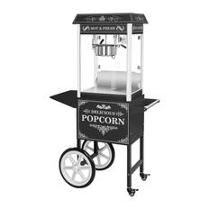 Popcornmaskine med vogn - retrodesign - sort