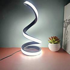Nytt Creative Snake Spiral Light, LED 3-färgs justerbar Spiral Skrivbordslampa, USB-driven modern sänglampa, Nattlampa för vardagsrum/sovrum, Bar/Cafe - Multifärgad (spiral ljus svart,spiral ljus vit)