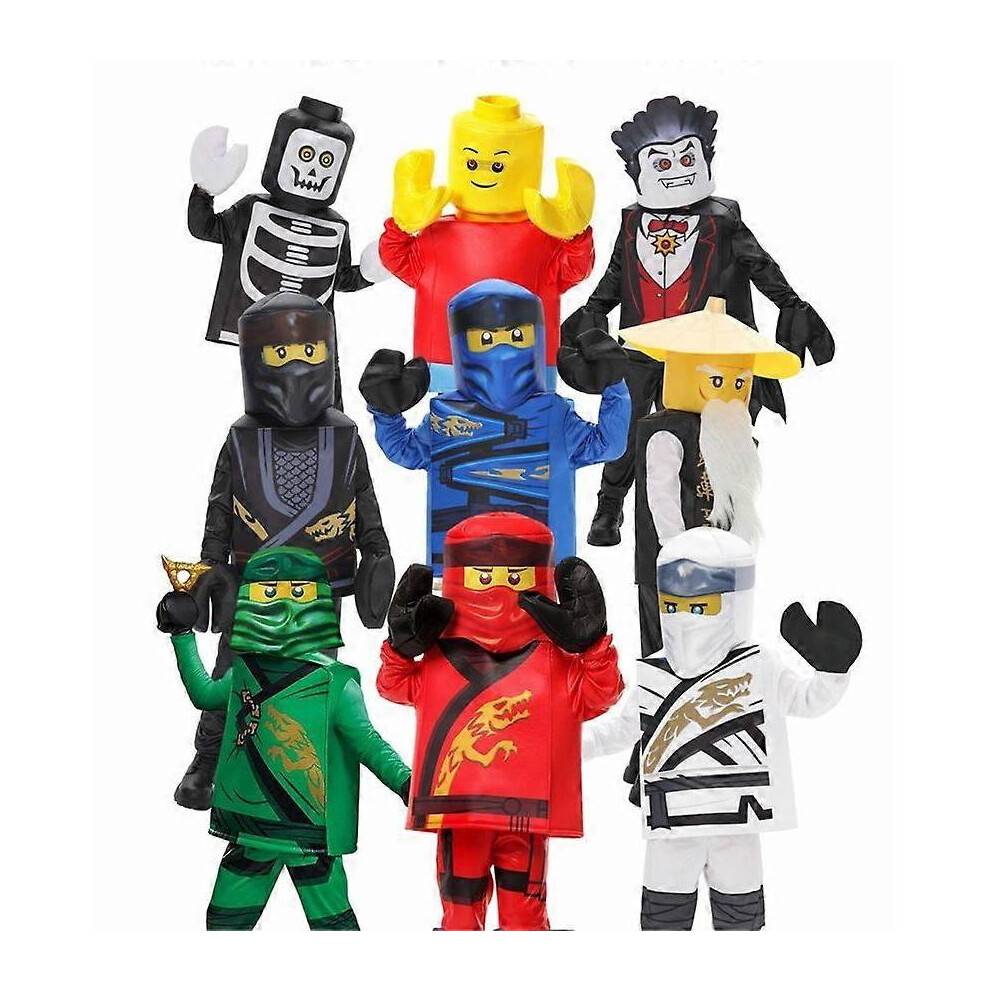 (L, Skull) Ninjago Costume Halloween Cosplay Outfit Party Performance Wear Soft