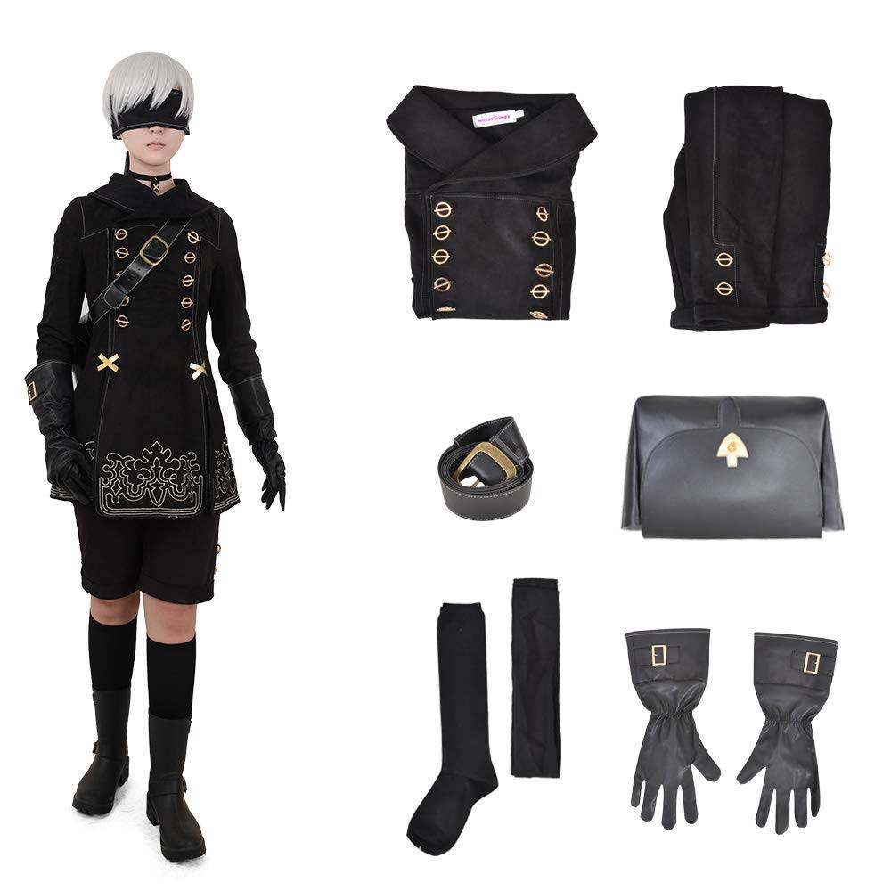 Cosplay-kostym svart och ögonlappset [Miccostumes] Herr - Topp, Byxor, svart