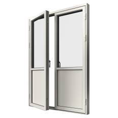 Bröstad Parfönsterdörr Elitfönster Original 3-glas Vit Aluminium