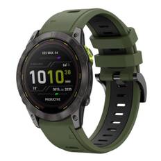 Garmin Enduro 2 / Fenix7X / Fenix 7X Solar /TACTIX 7/ 7 Pro, etc. Silikonarmband, 26mm - Grön, svart