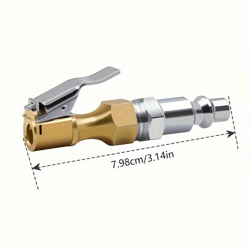 TEMU Heavy-duty Tire Inflator With Clip - Fit, Copper Material For Quick Air Flow