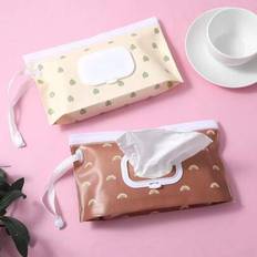 2 st Baby Wipes Dispenser, Bärbar påfyllningsbar Wipes Hållare, Baby Wipes Container, Wipes Dispenser, Återanvändbar Rese Wipes påse - Multifärgad (2-pack)