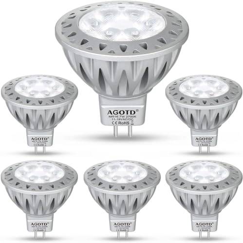 AGOTD GU5.3 LED Spot Lampen MR16 7W 2700K Warmweiß 12V 6er Pack