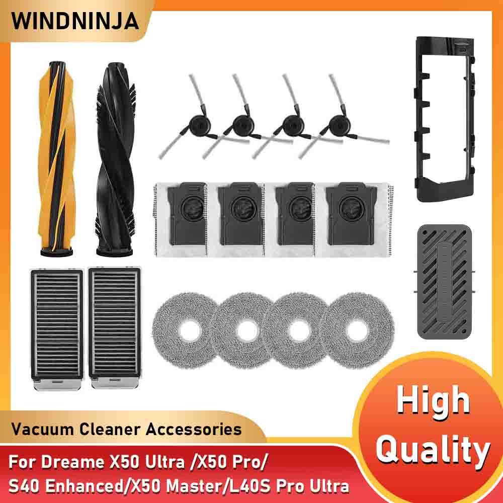 Huvudborste Filter Moppduk Påse För Dreame X50 Ultra /X50 Pro/S40 Förbättrad/X50 Master/L40S Pro Ultra /L50 Pro Ultra/ MOVA V50 Ultra/X40 Pro Förbättr