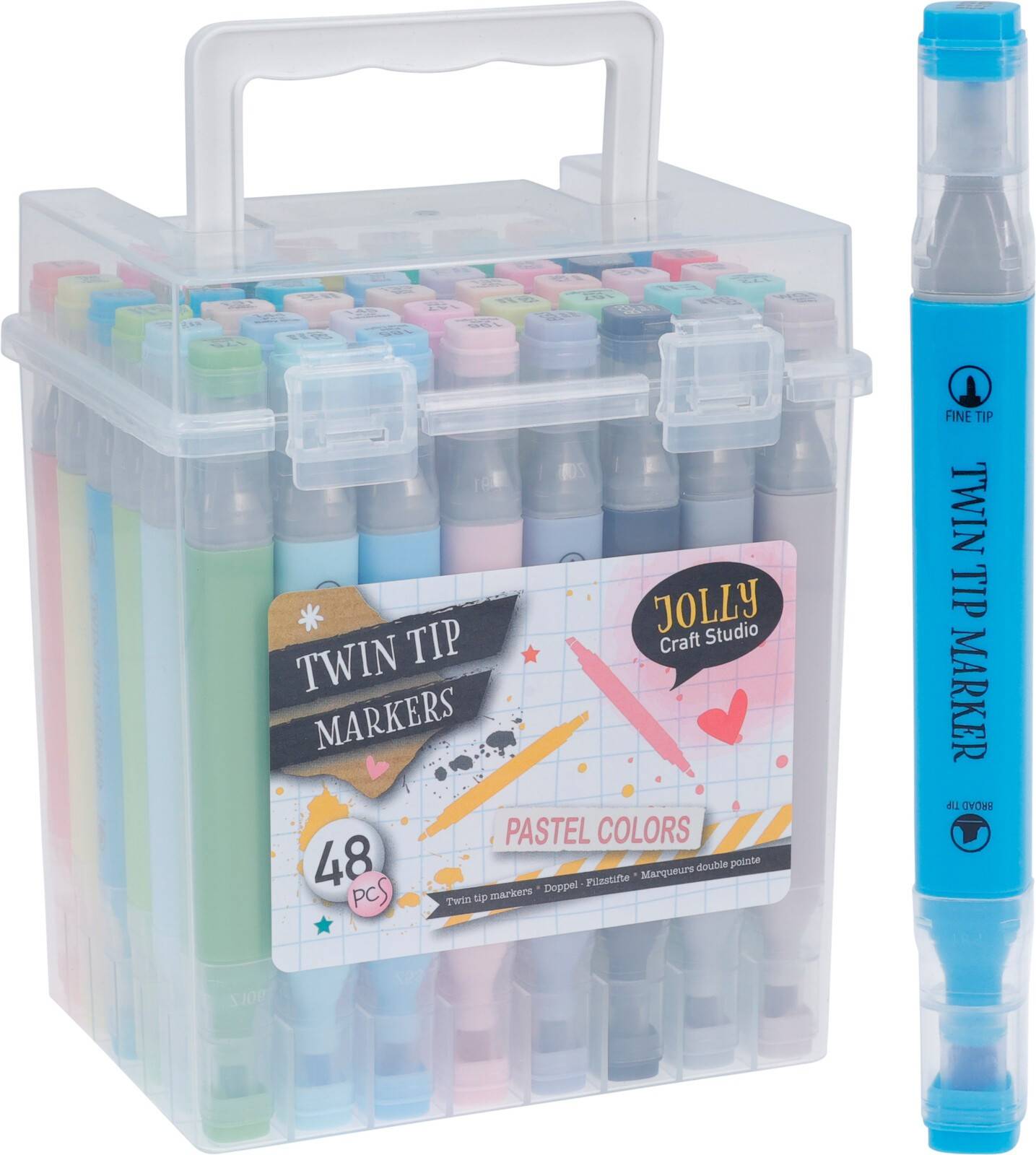 Twin Tip Markers Pastel 48-pack i box - Leksaksaffären - Leksaksaffären