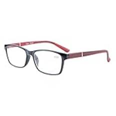 Glasögon fjädergångjärn trä-lås armar kristall klar syn läsglasögon +0.75 Black/Red Arm