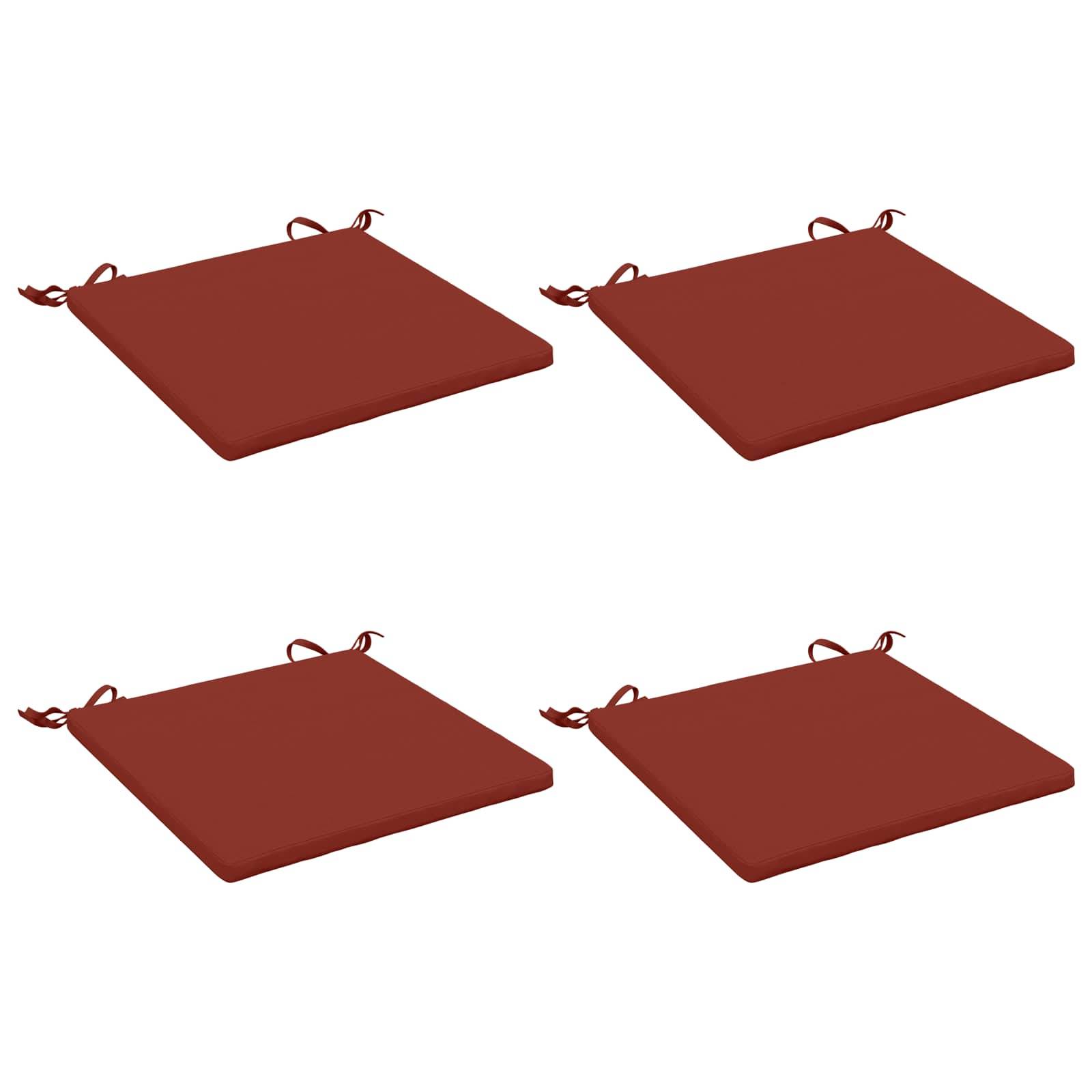 vidaXL 4-delade Sittdynor SOEST 4 st 100% Polyester Röd 40 x 40 x 3 cm