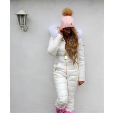 Rock and Blue Ciara jumpsuit Hvid med Hvid pels