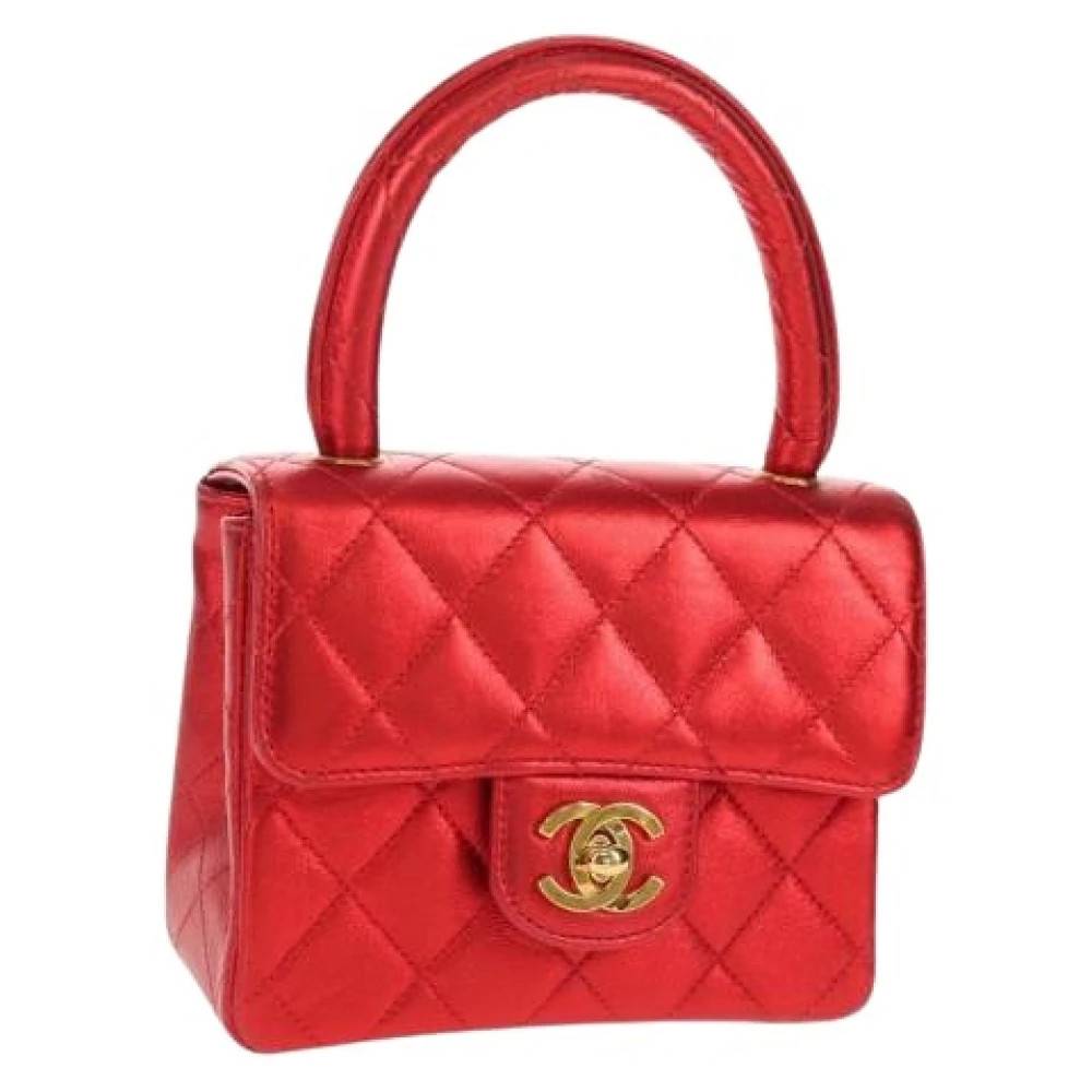 Chanel Vintage Pre-owned Mini Håndtaske - Vintage - Dame - Rød - ONE SIZE - Uld