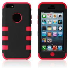3-delt Robot silicone cover til iPhone 5C. Rød.