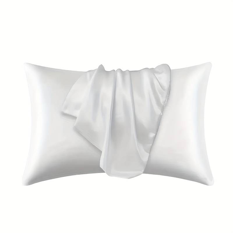1pc Satin Pillowcase, Suitable For Dry Hair And Skin, Smooth, Skin-friendly, Soft Pillowcase, Solid Color, For Bedroom Sofa Home Decoration, Machine Washable, No Pillow Insert