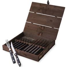 Gense Old Farmer Brunt Grillbestik - 6+6 dele