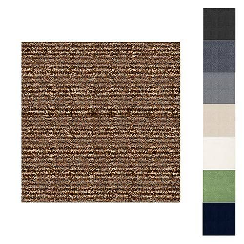 OUGPIU Självhäftande mattplatta, 11 st 30 x 30 cm, lätt att ta bort och sätta fast golvplattor, golvmattor, golvplattor, slitstark halkfri golvbeläggning, bitumen baksida - 1 m2 (brun)