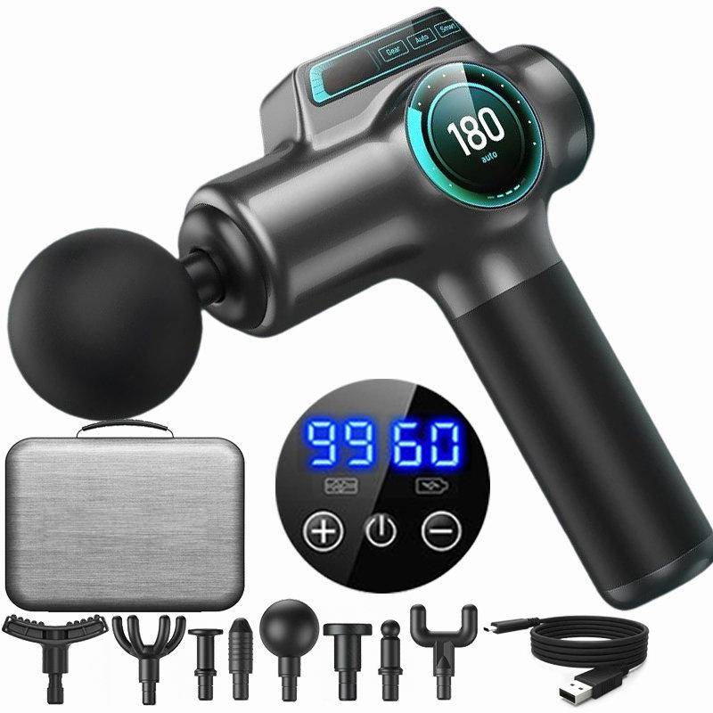 99 hastigheter Professionell Muskelmassagepistol Massör Massör för Nack- och Ryggmassageinstrument Dropshipping Träningsutrustning gray