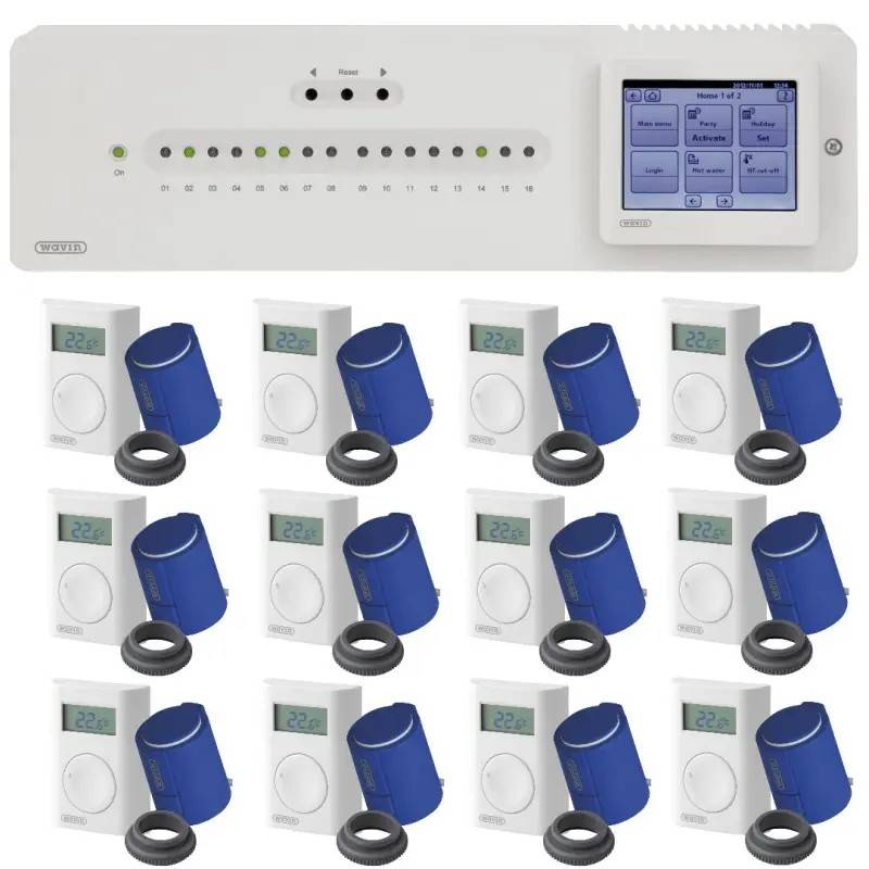 Wavin AHC 9000 trådløs gulvvarmestyring - 12 kredse Opgrader 2 termostater til IR