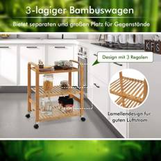 3-lagers bamburullvagn – mångsidig förvaring och servering