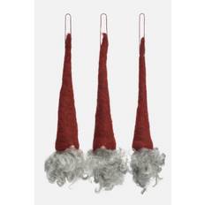 Grankvist-tomte, 3-pack - röd/grå