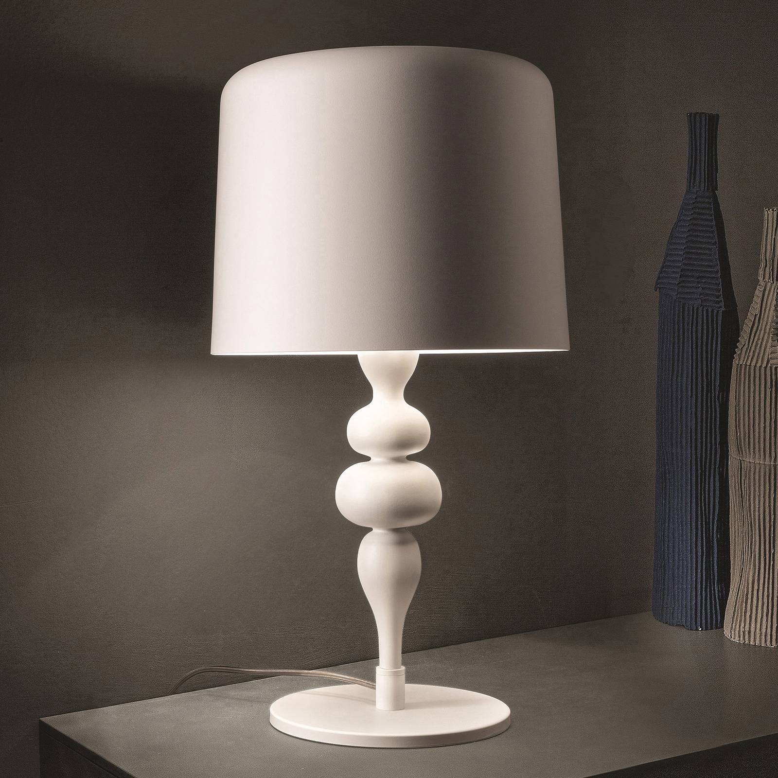 Masiero Designer bordlampe Eva TL1 M, Hvid/opal, Stue/spisestue, Plast, Design