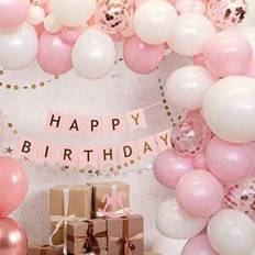 50/100 st DIY-ballonger Dekorera födelsedagskalas med rosa och vita ballonger, konfettiballonger, babyshower, babyfödelsedagskalas, babyfirandekalas, - Multifärgad (100 st,50 st)