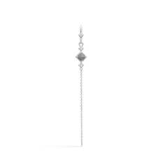 Raw Classic Pointy 18K Whitegold Earring w. Diamonds