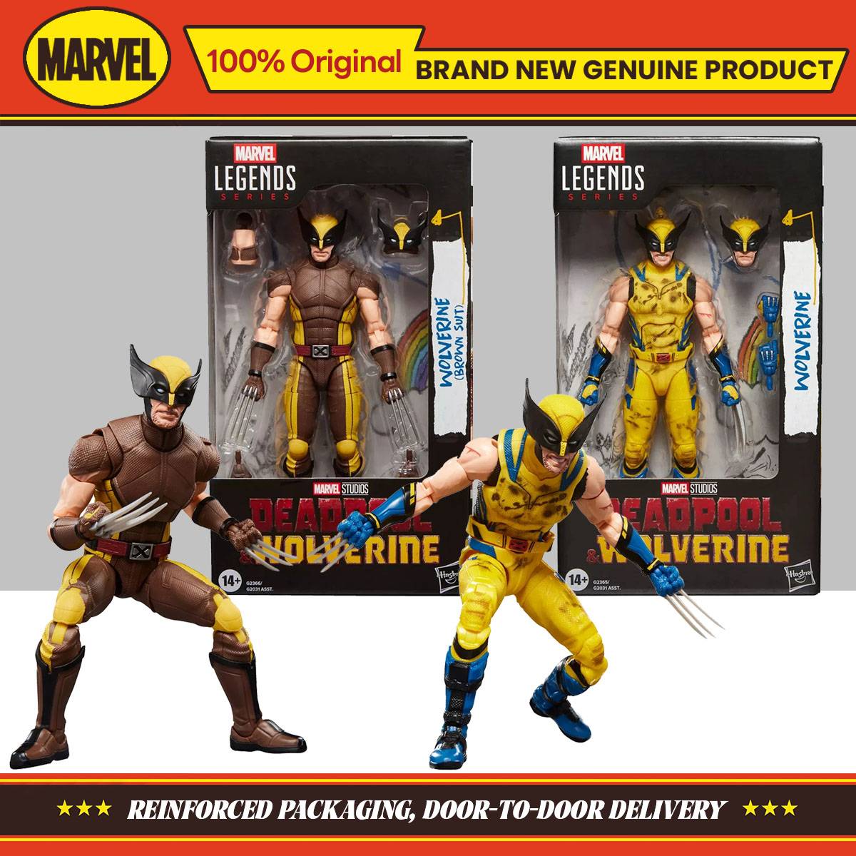 Hasbro Marvel Legends Series (Deadpool & Wolverine) Wolverine (Brown Suit) 15cm Action Figure Collection Original Model Toy Gift