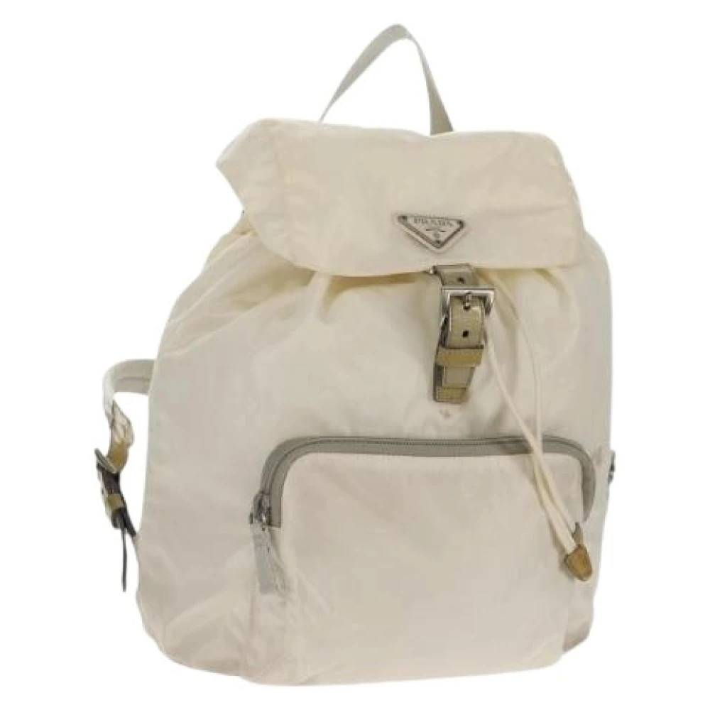 Prada Vintage Pre-owned Vintage Nylon Rygsæk - Vintage - Dame - Hvid - ONE SIZE - Nylon