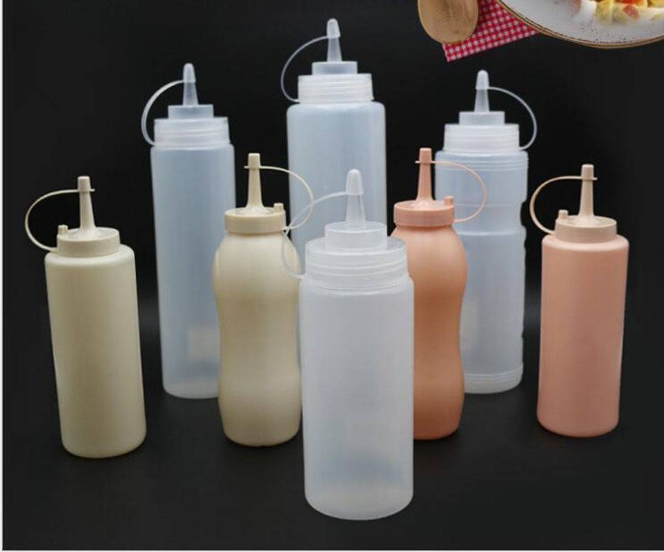 Kök plastpressflaska sushi verktyg krydda senap dispenser sås vinäger olja ketchup sås gryta köksredskap - 1100ml