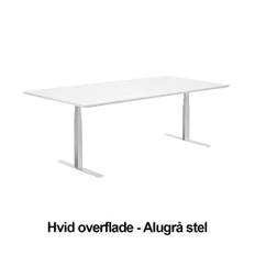 Reick Hæve-sænke-bord i Laminat Hvid Laminat 160 x 90 Cm Rektangulær Alugrå