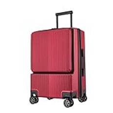Resväska Aluminiumram vagn Bagage affärsreseväska på hjul resväska med bärbar datorväska (Color : Zipper4, Size : 20inch)