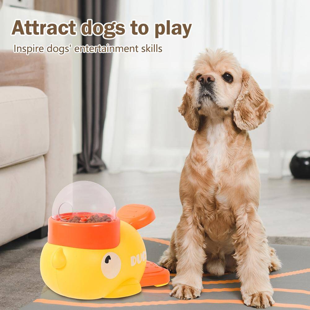 Dog Puzzle Feeder Interactive Pet Food Treat Dispenser Cartoon Duck Design Pet Snack Feeder For Dog Training Mental Enrichm X4A1