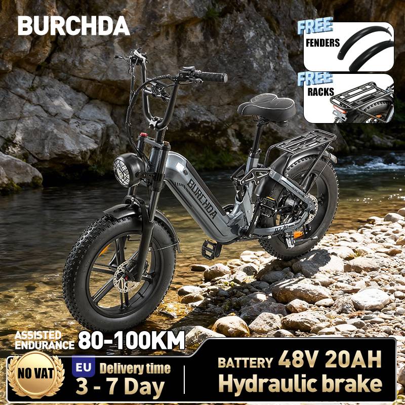 BURCHDA NEW AZ20 Electric Bicycle 48V20AH Lithium Battery Ebike 20 Inch  4.0 Fat Tire E-Bike Mountain Electric Bicycle Motorcycle for Adult