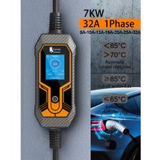 feyree Portable EV Charger Wallbox Type2 Cable 32A 7KW with CEE Plug EVSE Type1 Charging Box j1772