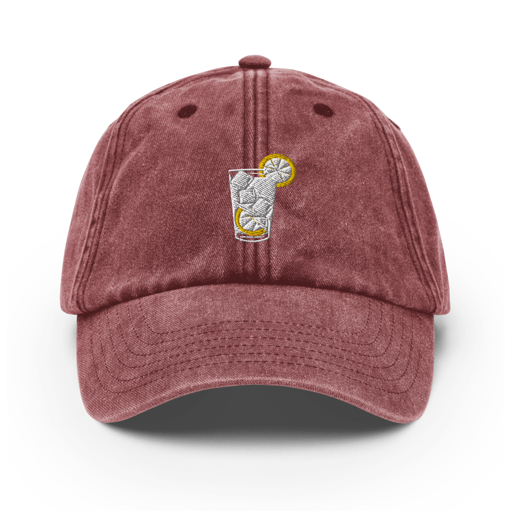 The Gin & Tonic Glass Vintage Hat - Vintage Red