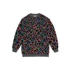 SCAMP & DUDE SCAMP & DUDE Grey Kids Oversized Sweatshirt Leopard & Lightning Bolt