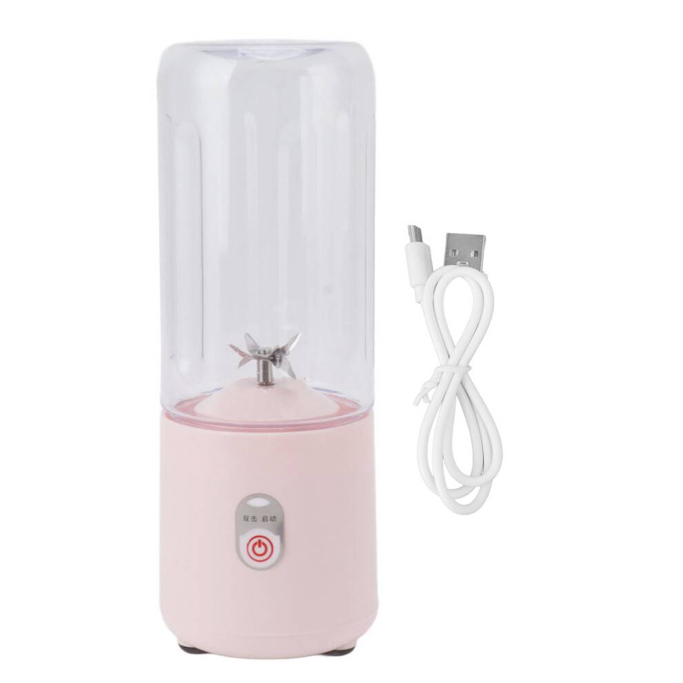 USB genopladelig blender til brug på farten, bærbar blender med 6 blade, højhastighedsmotor, gennemsigtigt flaskedesign, BPA-fri, miljøvenligt
