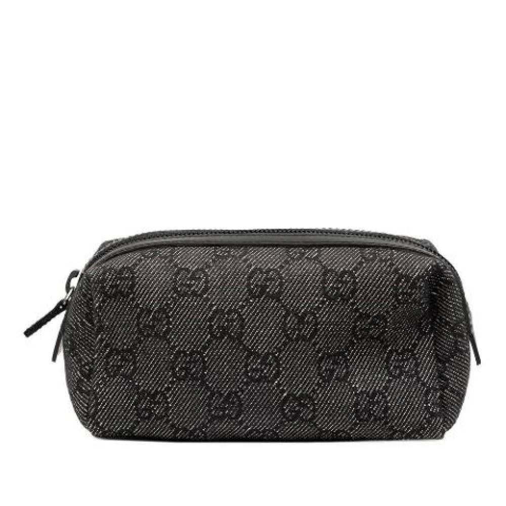 Gucci Vintage Pre-owned Denim Pouch - Vintage - Dame - Grå - ONE SIZE - Denim