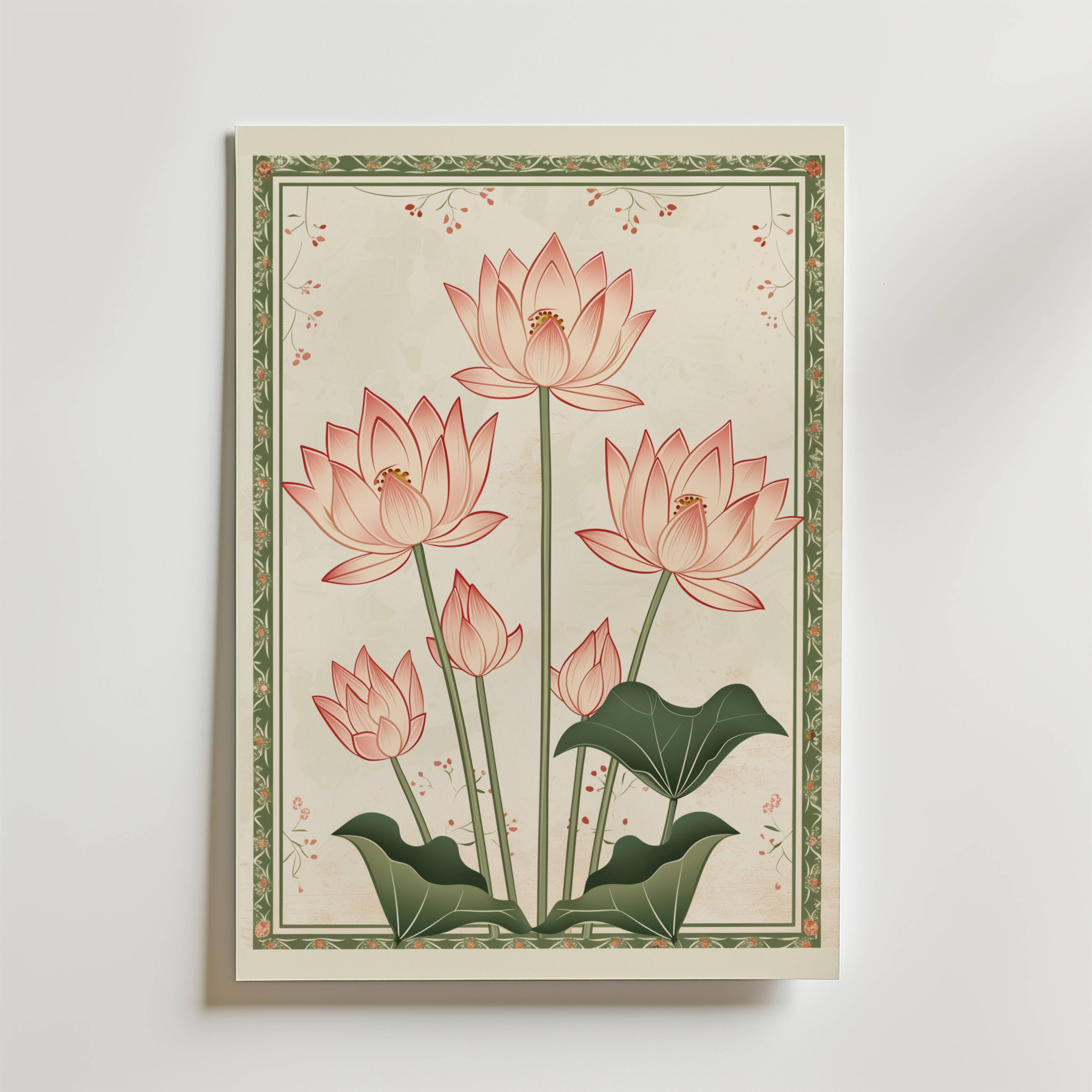 Japanese Lotus Poster - Fine Art Poster 100x140 cm