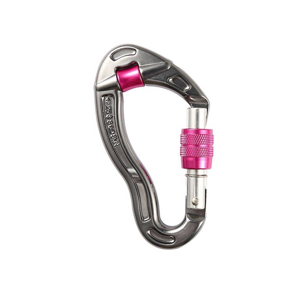 Rock Climbing Carabiner 25kN for Caving Mountain Climbing,Rose Red