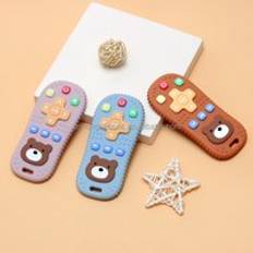custom silicone teether baby teething toys silicone TV remote control shape teether soft chew toys baby teethers for babies